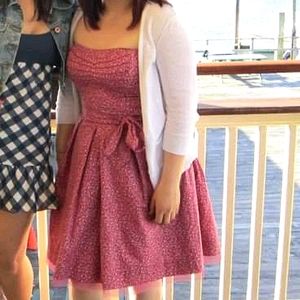 *Last chance* Strapless floral dress with tie belt